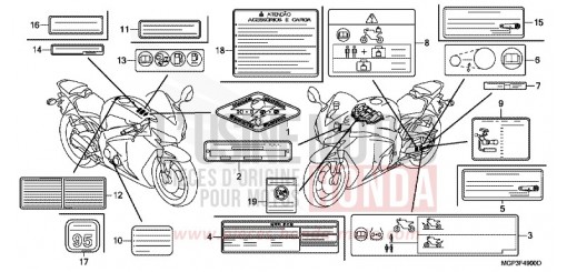 CAUTION LABEL CBR1000RRE de 2014